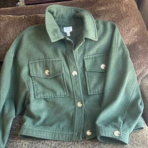 Time and Tru Green Jean Jacket